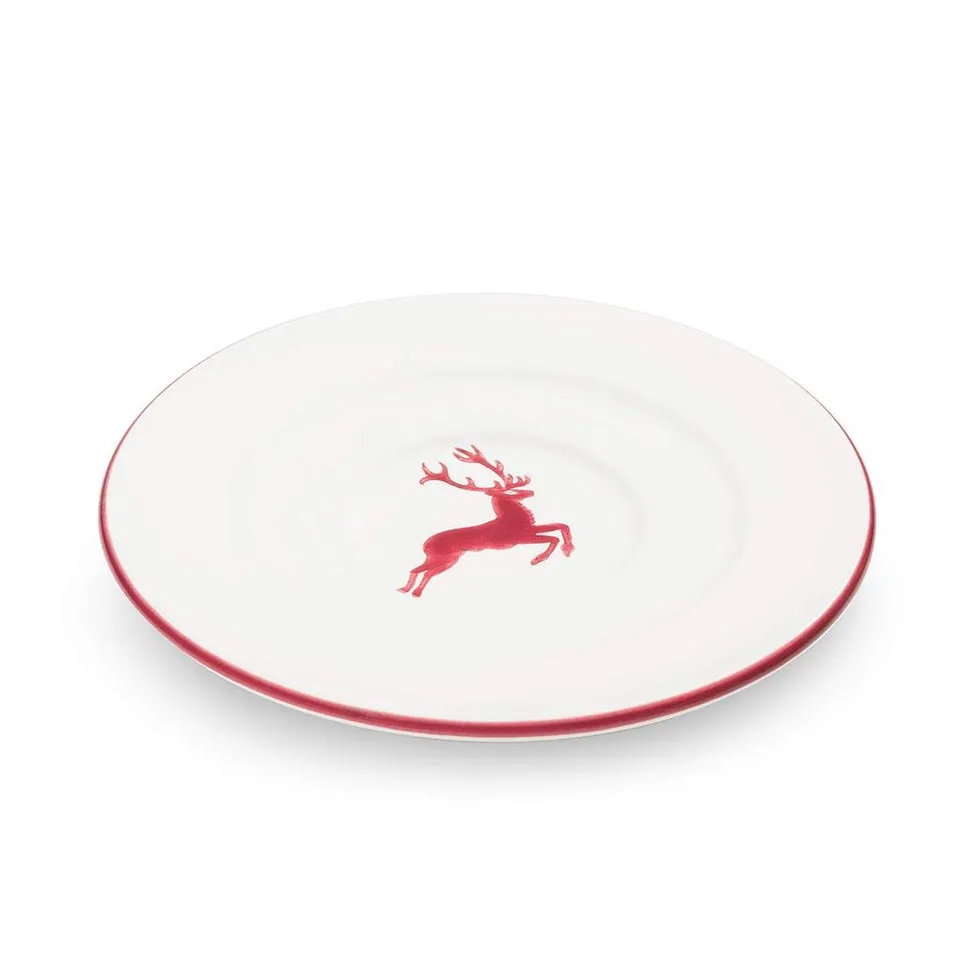 gmundner-keramik-unterteller-kaffee-bordeauxroter-hirsch-16-cm-handgemacht-in-st image 1