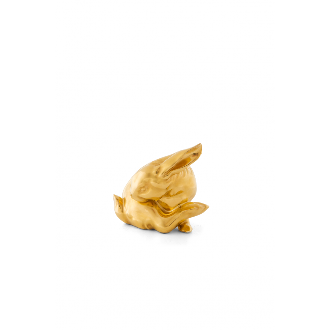 augarten-hase-in-drehung-vergoldete-wiener-porzellanfigur-handbemalt image 1