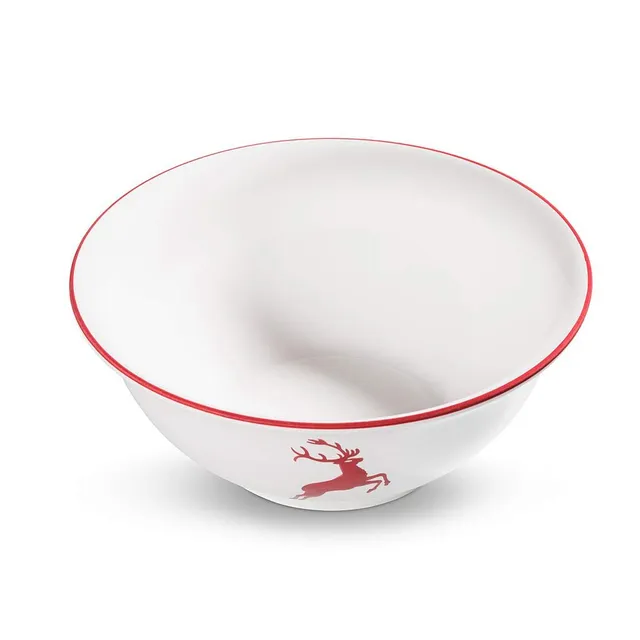 gmundner-keramik-salatsch-ssel-rubinroter-hirsch-2-liter-handgemacht-in-sterreic image 1