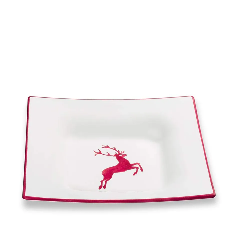 gmundner-keramik-suppenteller-20-cm-bordeauxroter-hirsch image 1