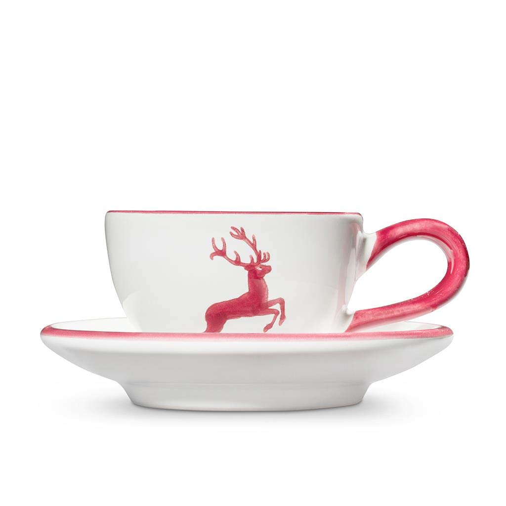 gmundner-keramik-mokkaset-bordeauxroter-hirsch-im-geschenkkarton-2-teilig image 2