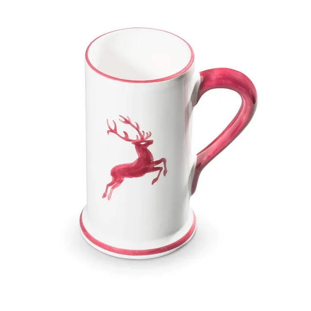 gmundner-keramik-bierkrug-bordeauxroter-hirsch-0-5-liter-handgemacht-in-sterreic image 1