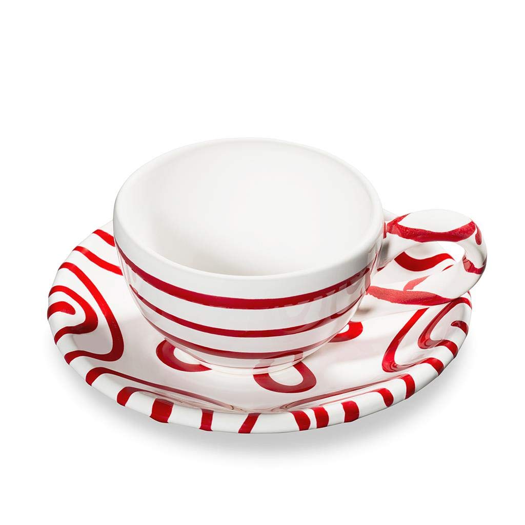 gmundner-keramik-mokkaset-tasse-unterteller-graugeflammt image 3