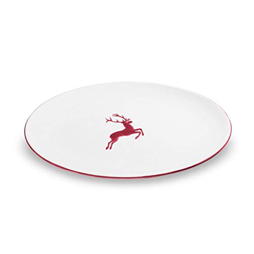 gmundner-keramik-platte-oval-bordeauxroter-hirsch-33-x-26-cm-handgemacht-in-ster image 3