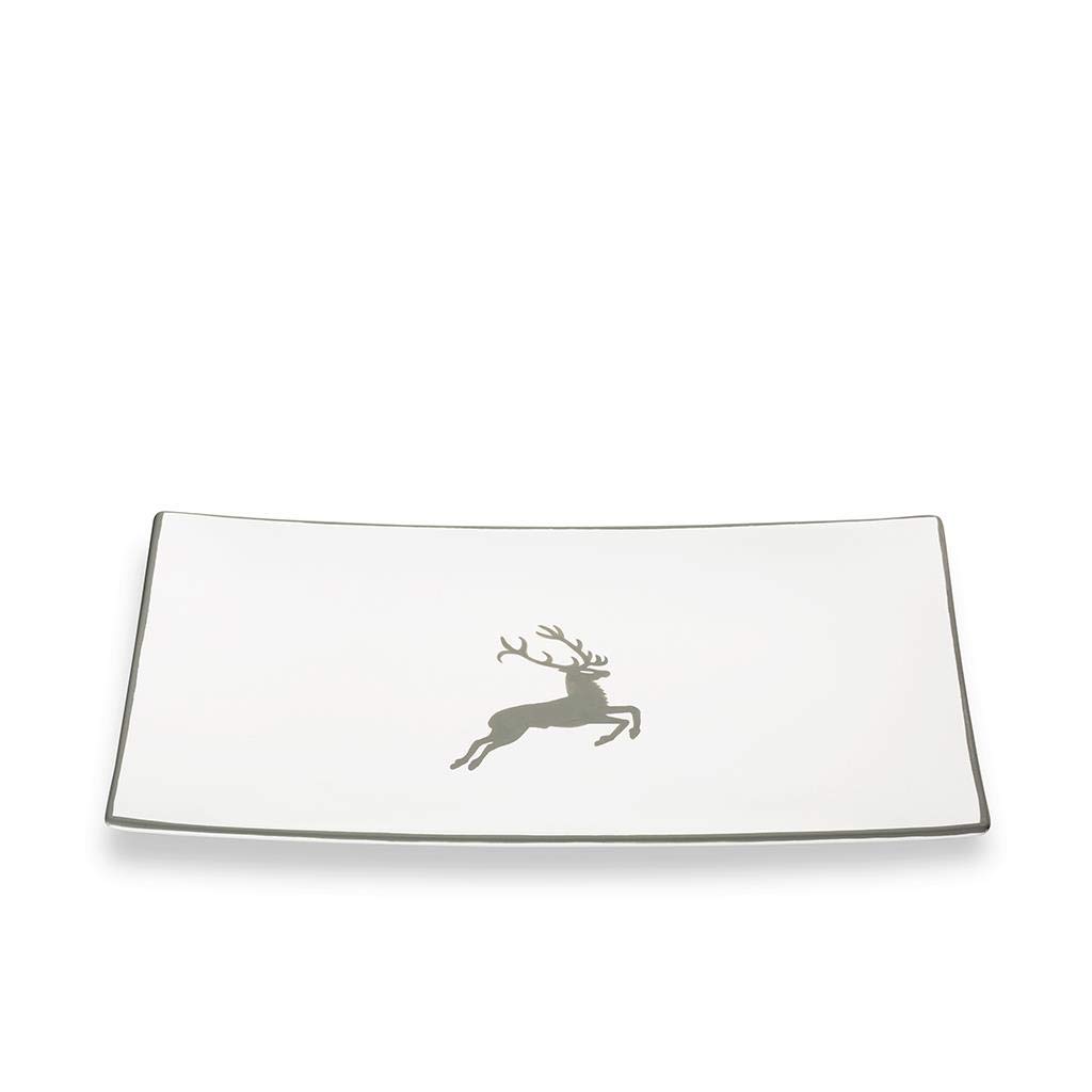gmundner-keramik-platte-rechteckig-30-x-20-cm-grauer-hirsch image 1
