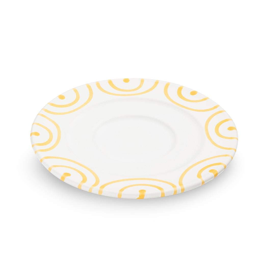gmundner-keramik-unterteller-kaffee-gourmet-16-cm-gelbgeflammt image 3