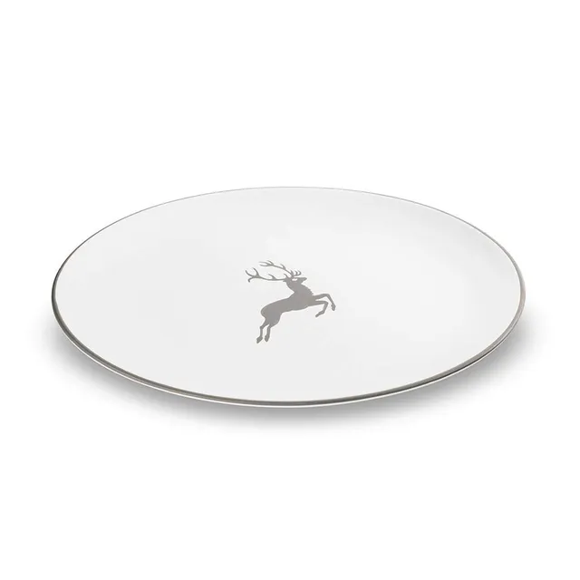 gmundner-keramik-grauer-hirsch-platte-oval-33-x-26-cm-handgemacht-in-sterreich image 1