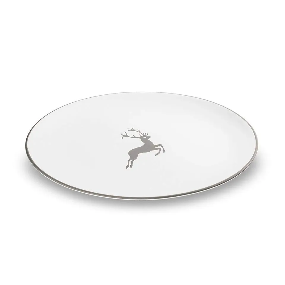 gmundner-keramik-grauer-hirsch-platte-oval-33-x-26-cm-handgemacht-in-sterreich image 1