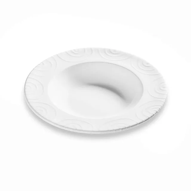 gmundner-keramik-suppenteller-gourmet-wei-geflammt-24-cm image 1