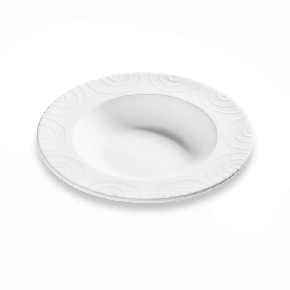 gmundner-keramik-suppenteller-gourmet-wei-geflammt-24-cm image 1