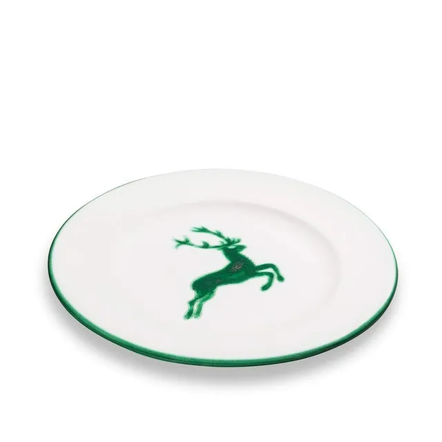 gmundner-keramik-dessertteller-gourmet-18-cm-gr-ner-hirsch-handgemacht-in-sterre image 1