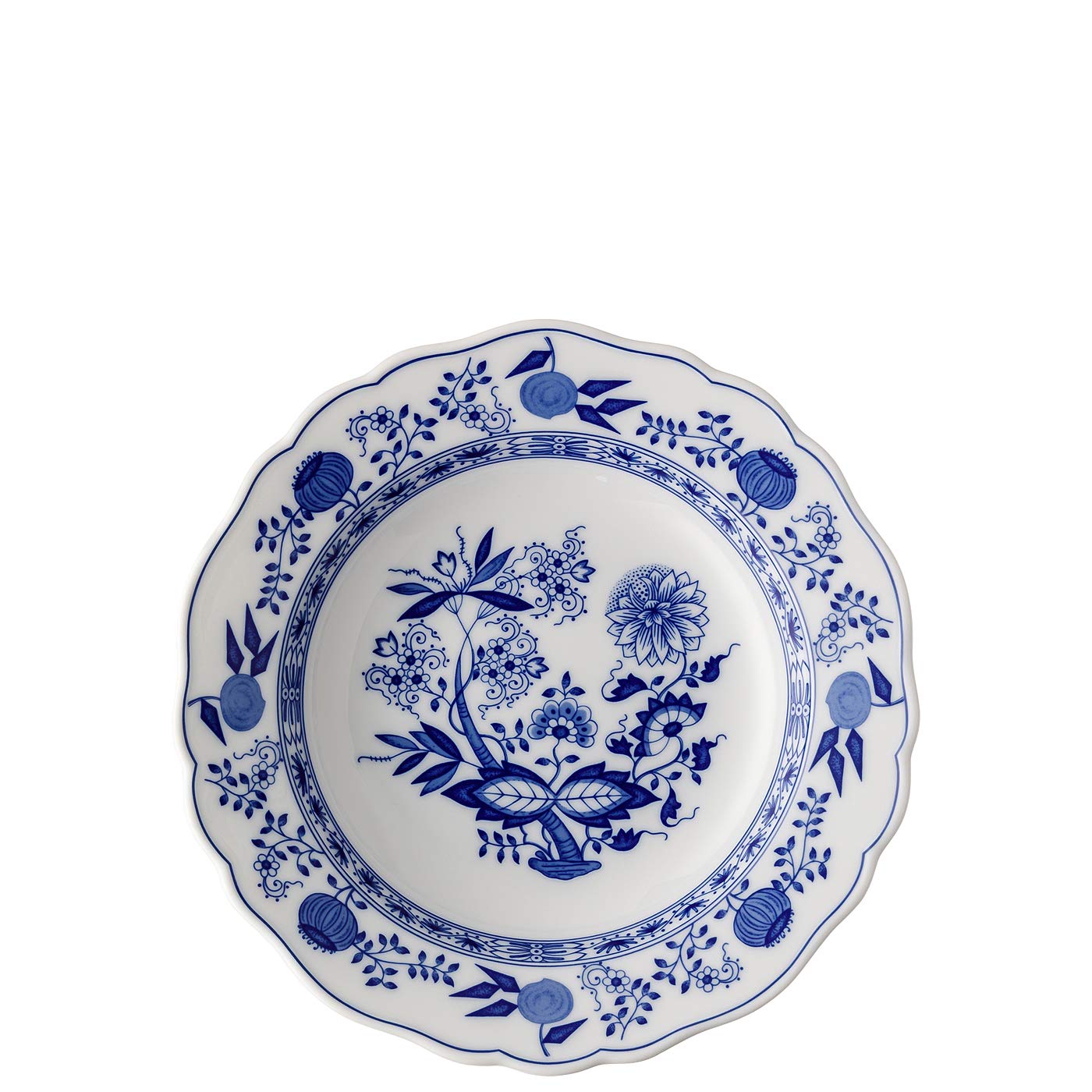 hutschenreuther-blau-zwiebelmuster-suppenteller-mit-fahne-23-cm-porzellan image 1
