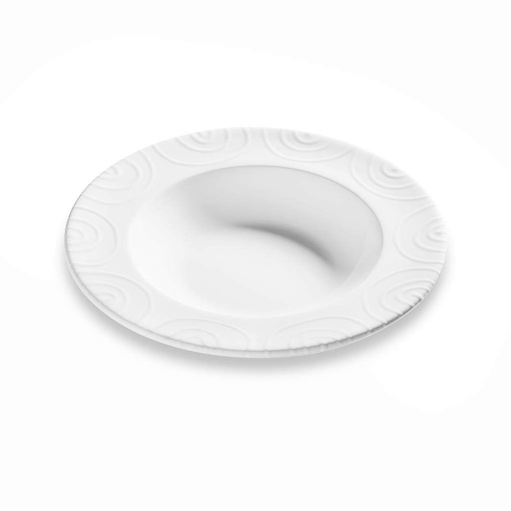 gmundner-keramik-suppenteller-gourmet-wei-geflammt-24-cm image 1