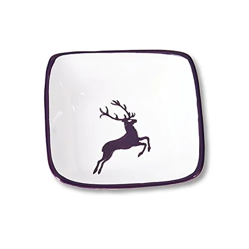 gmundner-keramik-sch-lchen-quadratisch-9-x-9-cm-hirsch-motiv image 1