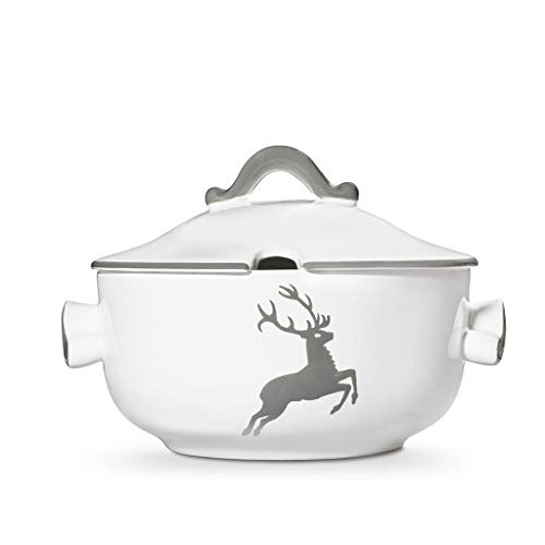 gmundner-keramik-suppentopf-glatt-2-liter-grauer-hirsch-handgemacht-in-sterreich image 5