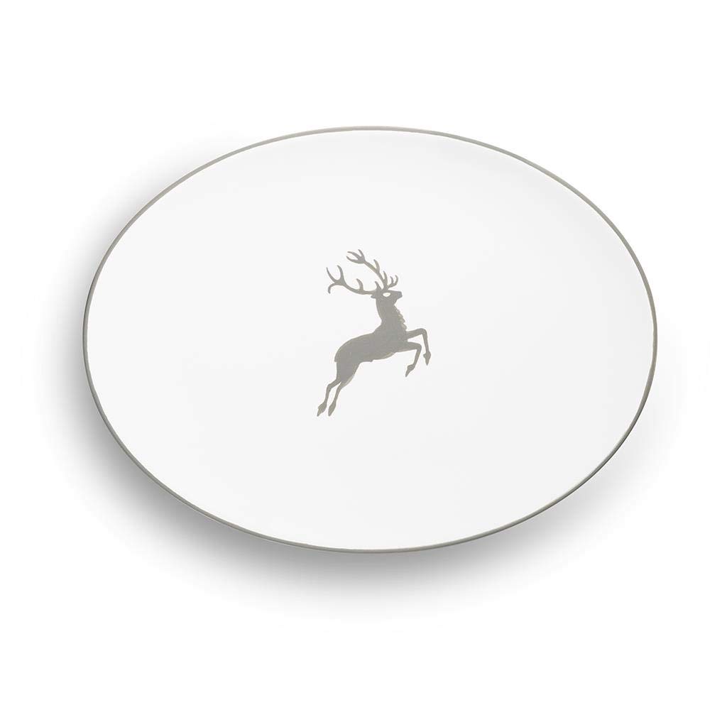 gmundner-keramik-platte-oval-28-x-21-cm-grauer-hirsch image 2
