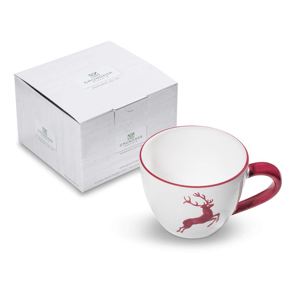 gmundner-keramik-teetasse-maxima-0-4-liter-bordeauxroter-hirsch image 1