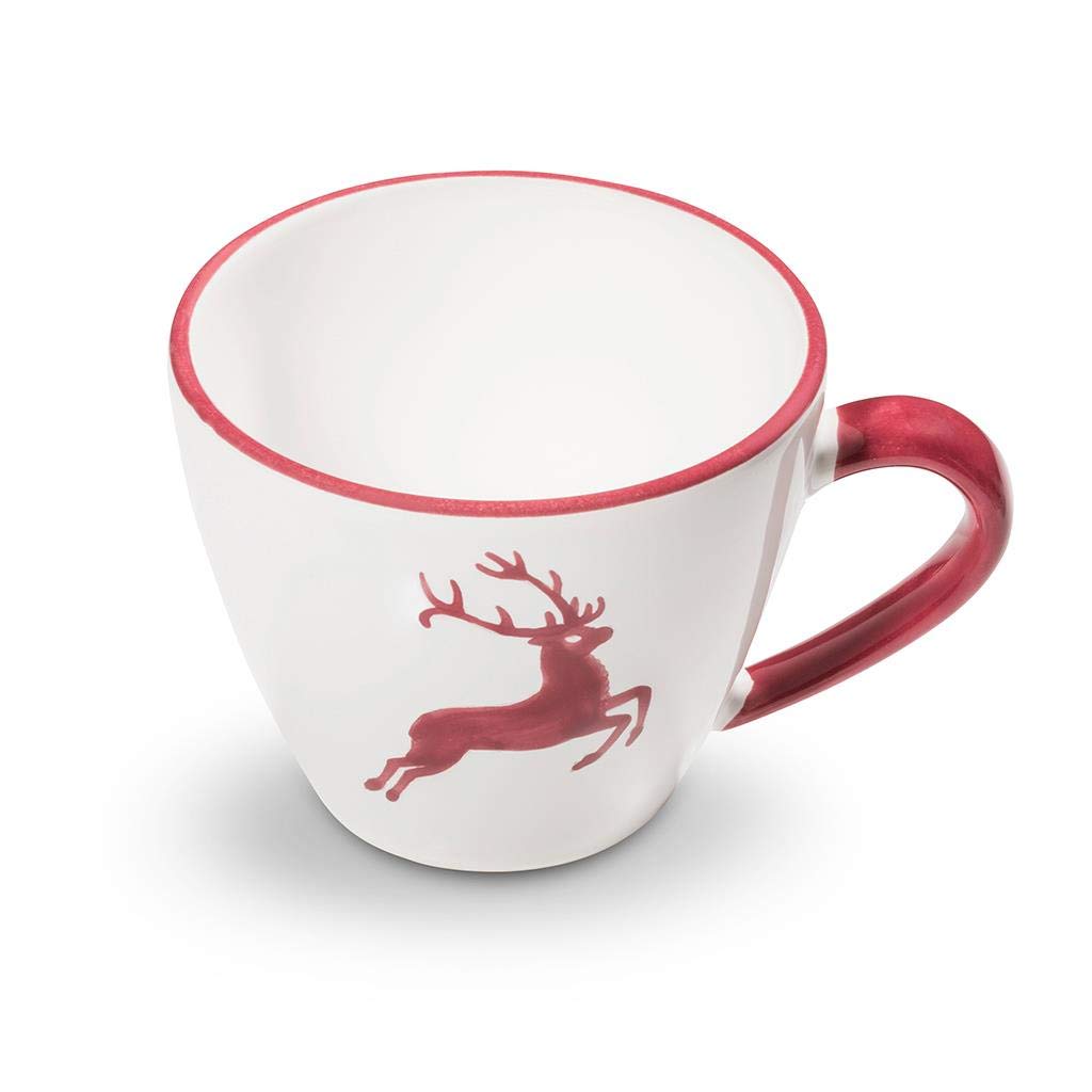 gmundner-keramik-kaffeetasse-gourmet-0-2-liter-bordeauxroter-hirsch image 1