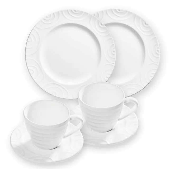 gmundner-keramik-breakfast-for-two-gourmet-geschirrset-wei-geflammt-handgemacht- image 1