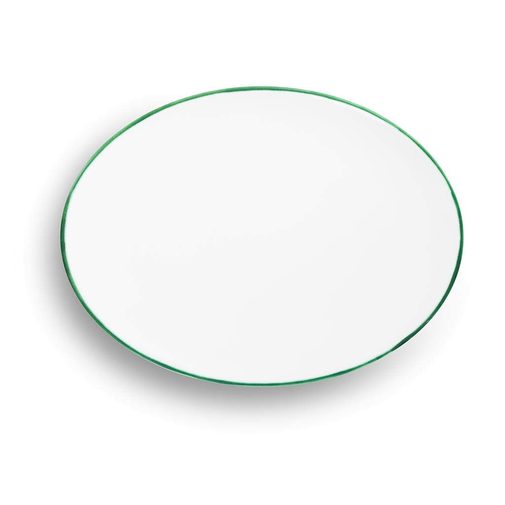 gmundner-keramik-platte-oval-28-x-21-cm-dekor-gr-ner-rand-handgemacht-in-sterrei image 2
