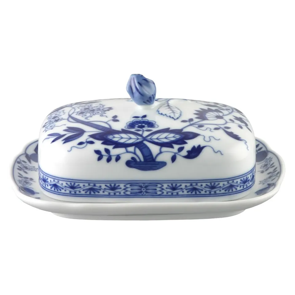 hutschenreuther-blau-zwiebelmuster-butterdose-250-g-porzellan image 1