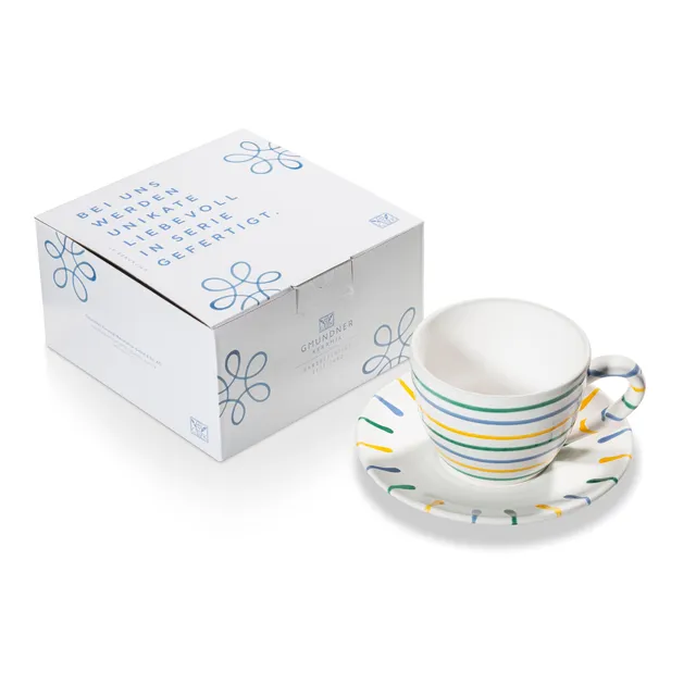 gmundner-keramik-buntgeflammt-teetasse-maxima-mit-unterteller-handgemacht-in-ste image 1